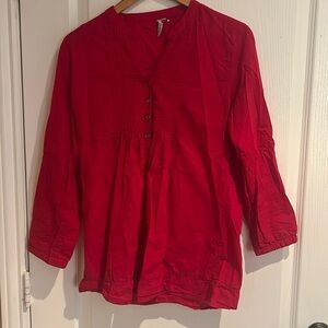 Stylish Red Pintuck Tunic